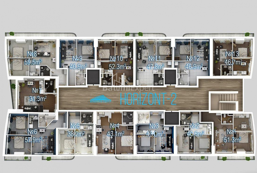 Mieszkanie 41 m² - Juriewskaja, Batumi, Gruzja