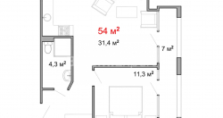 Mieszkanie 54 m² - Luki Asatiani, Batumi, Gruzja
