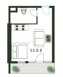 Mieszkanie 33.8 m² - Szeryf Chimsziaszwili, Batumi, Gruzja