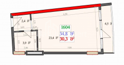 Mieszkanie 1-комн 34.8 m² - Lecha i Marii Kaczyńskich, Batumi